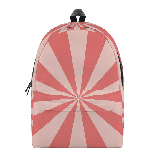 Pink Radial Rays Print Backpack