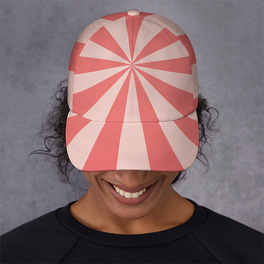 Pink Radial Rays Print Baseball Cap