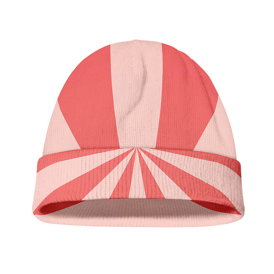 Pink Radial Rays Print Beanie