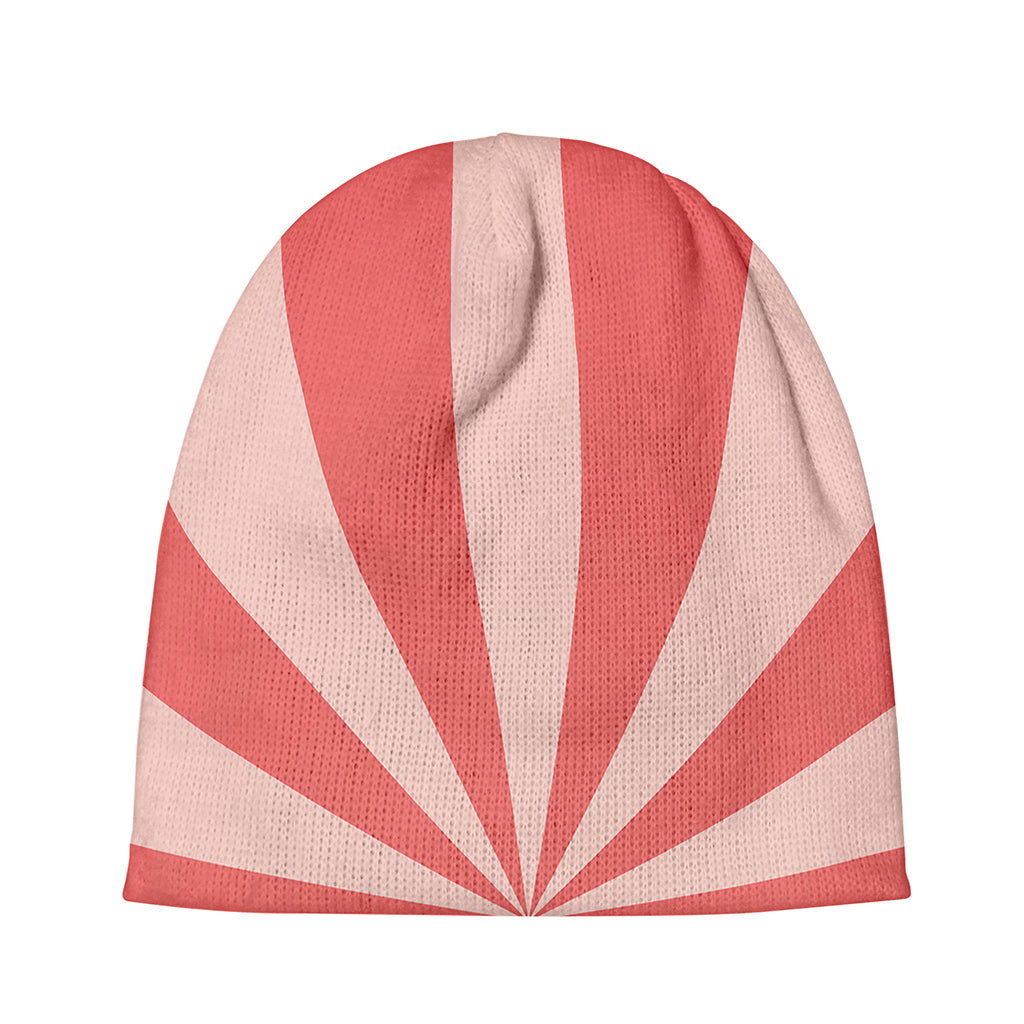 Pink Radial Rays Print Beanie