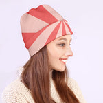 Pink Radial Rays Print Beanie