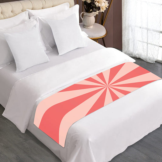 Pink Radial Rays Print Bed Runner