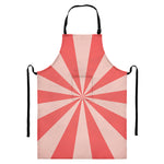 Pink Radial Rays Print Bib Apron With Pocket