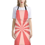 Pink Radial Rays Print Bib Apron With Pocket