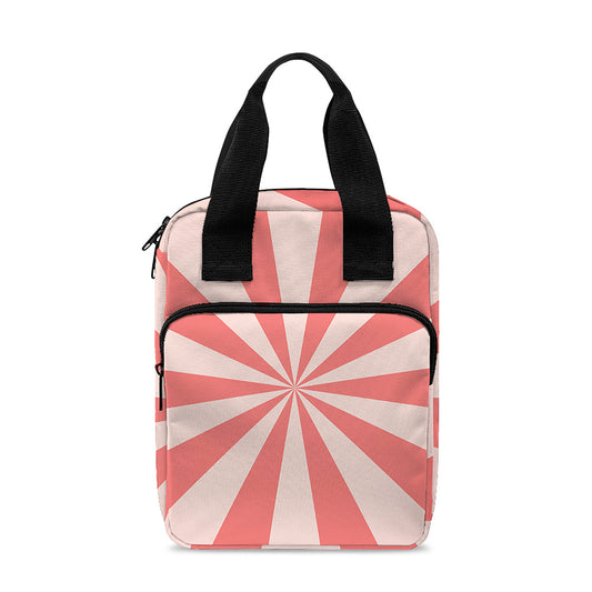 Pink Radial Rays Print Bible Tote Bag