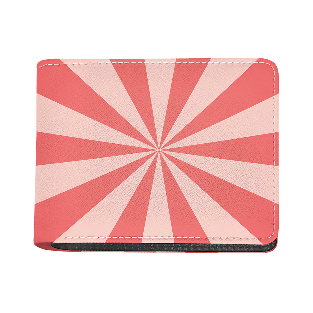 Pink Radial Rays Print Bifold Wallet