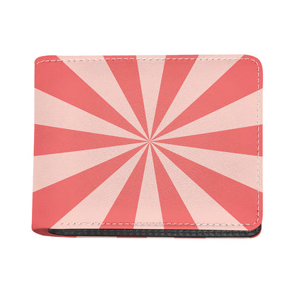 Pink Radial Rays Print Bifold Wallet