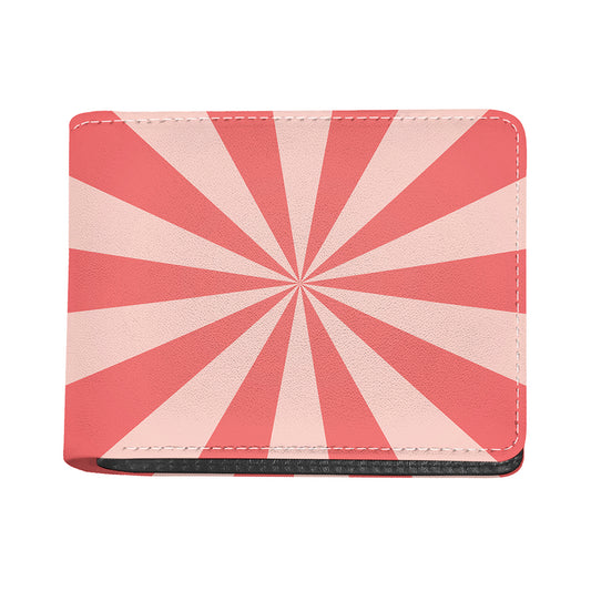Pink Radial Rays Print Bifold Wallet