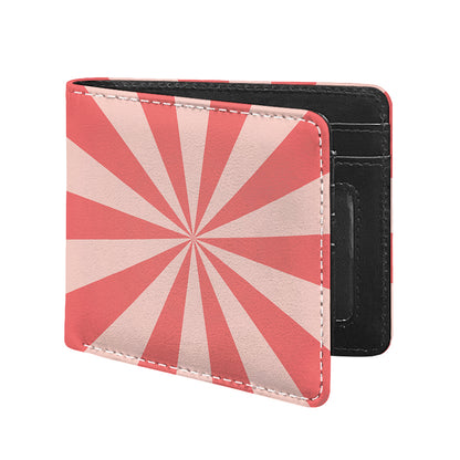 Pink Radial Rays Print Bifold Wallet