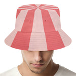 Pink Radial Rays Print Bucket Hat