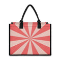 Pink Radial Rays Print Canvas Tote Bag