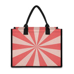 Pink Radial Rays Print Canvas Tote Bag