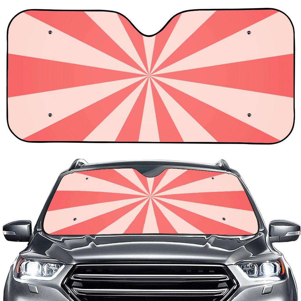 Pink Radial Rays Print Car Windshield Sun Shade