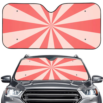 Pink Radial Rays Print Car Windshield Sun Shade