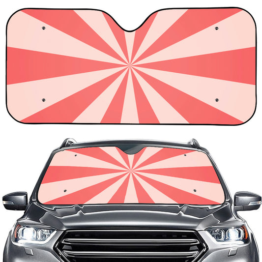 Pink Radial Rays Print Car Windshield Sun Shade