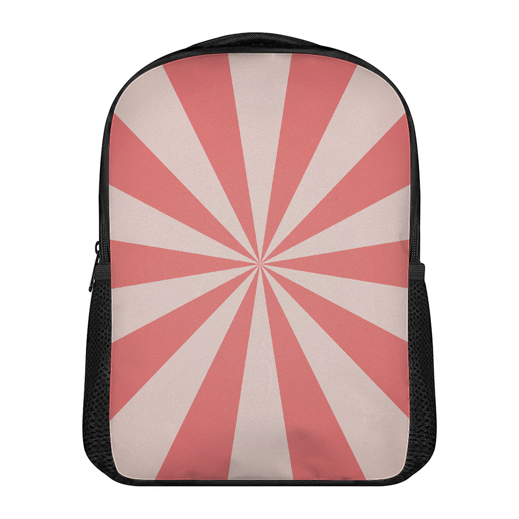 Pink Radial Rays Print Casual Backpack