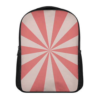 Pink Radial Rays Print Casual Backpack