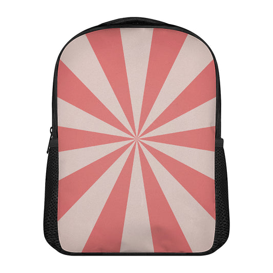 Pink Radial Rays Print Casual Backpack