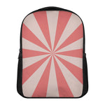 Pink Radial Rays Print Casual Backpack