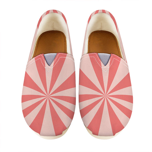Pink Radial Rays Print Casual Shoes