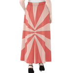 Pink Radial Rays Print Chiffon Maxi Skirt