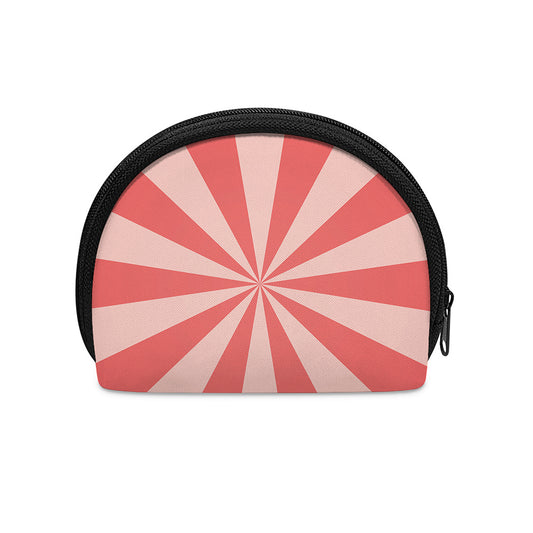 Pink Radial Rays Print Coin Purse