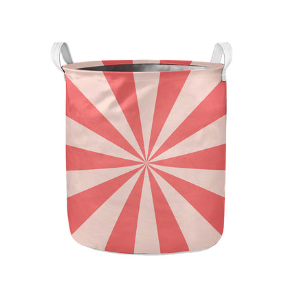Pink Radial Rays Print Collapsible Laundry Basket
