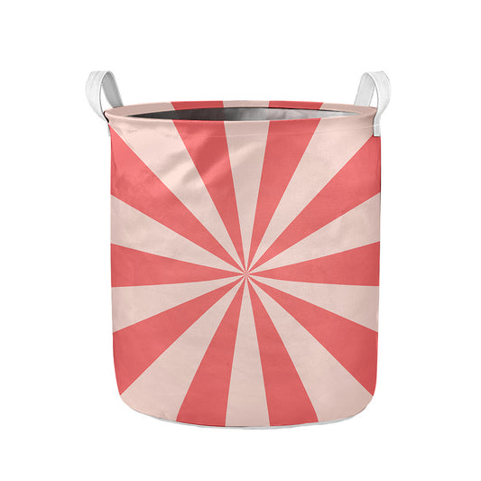 Pink Radial Rays Print Collapsible Laundry Basket
