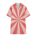 Pink Radial Rays Print Cotton Hawaiian Shirt
