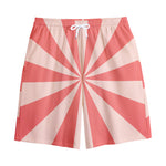 Pink Radial Rays Print Cotton Shorts