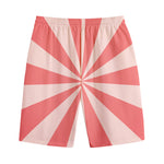 Pink Radial Rays Print Cotton Shorts