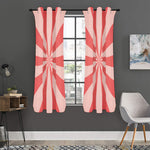 Pink Radial Rays Print Curtain