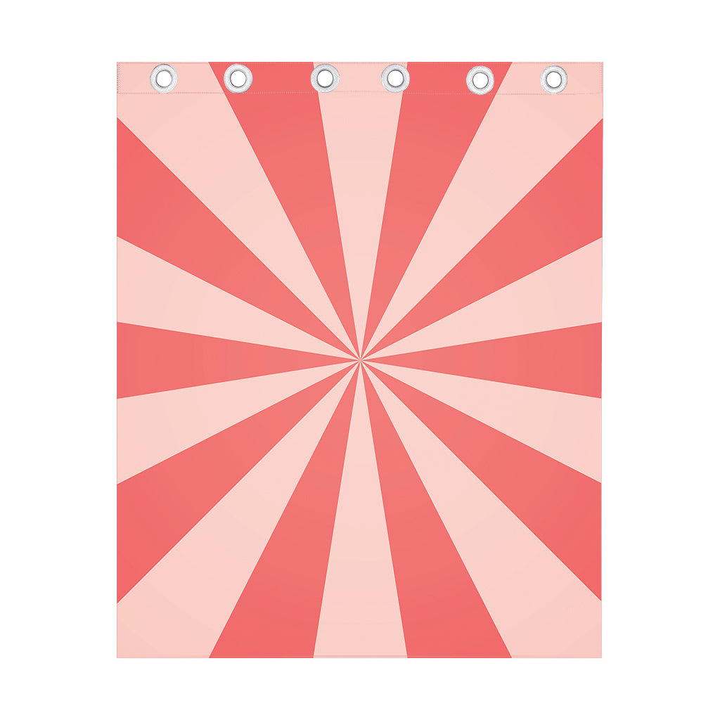 Pink Radial Rays Print Curtain