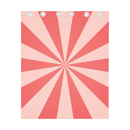 Pink Radial Rays Print Curtain