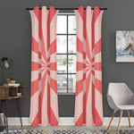 Pink Radial Rays Print Curtain
