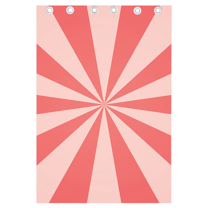 Pink Radial Rays Print Curtain
