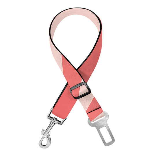 Pink Radial Rays Print Dog Seat Belt