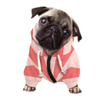 Pink Radial Rays Print Dog Zip Up Hoodie