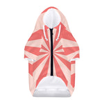 Pink Radial Rays Print Dog Zip Up Hoodie