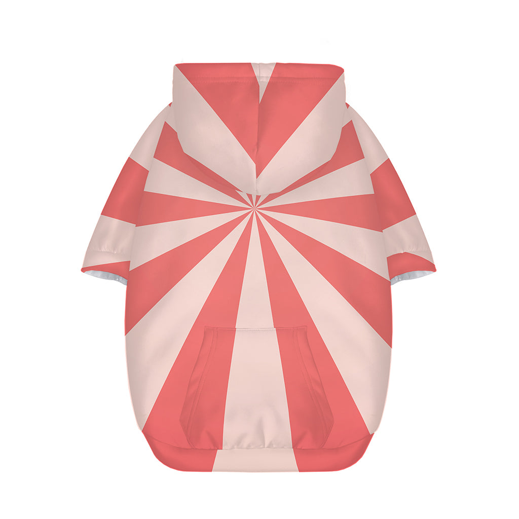 Pink Radial Rays Print Dog Zip Up Hoodie