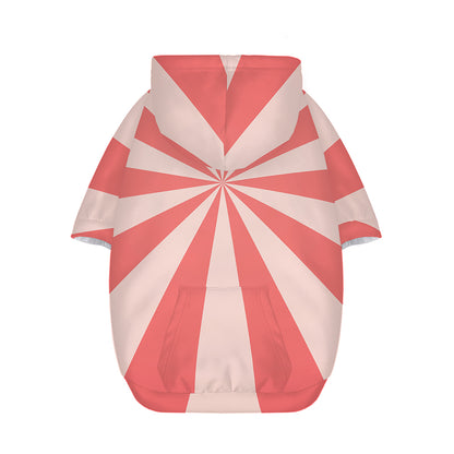 Pink Radial Rays Print Dog Zip Up Hoodie