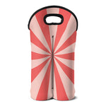 Pink Radial Rays Print Double Neoprene Wine Tote