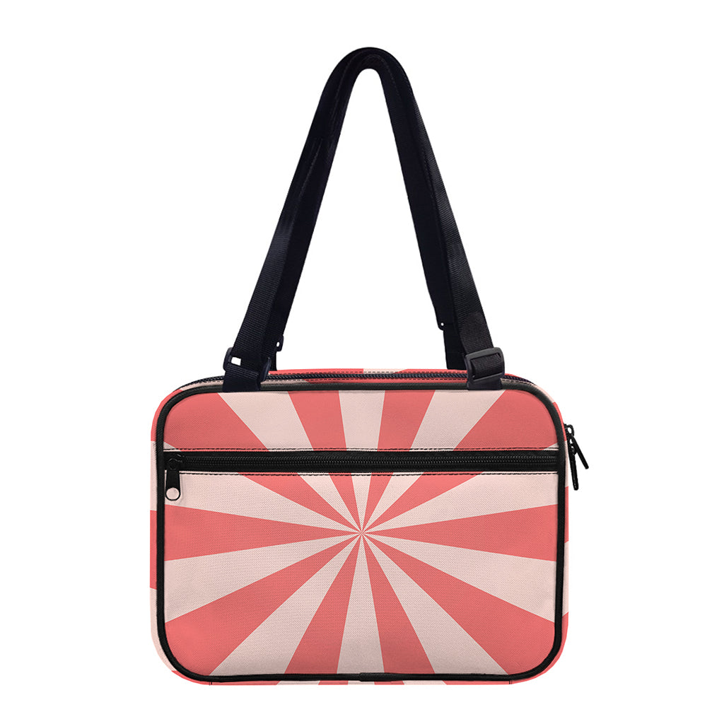 Pink Radial Rays Print Double Strap Bible Bag