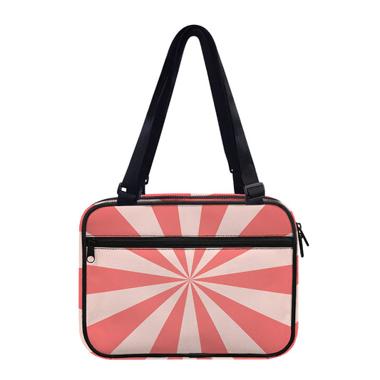 Pink Radial Rays Print Double Strap Bible Bag
