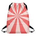 Pink Radial Rays Print Drawstring Backpack