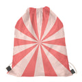 Pink Radial Rays Print Drawstring Bag