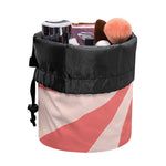Pink Radial Rays Print Drawstring Makeup Bag