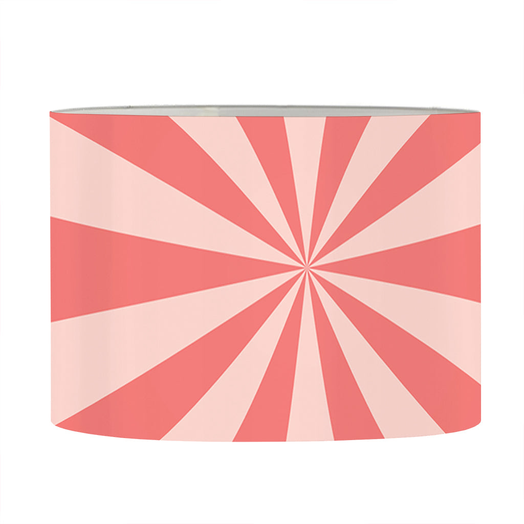 Pink Radial Rays Print Drum Lamp Shade