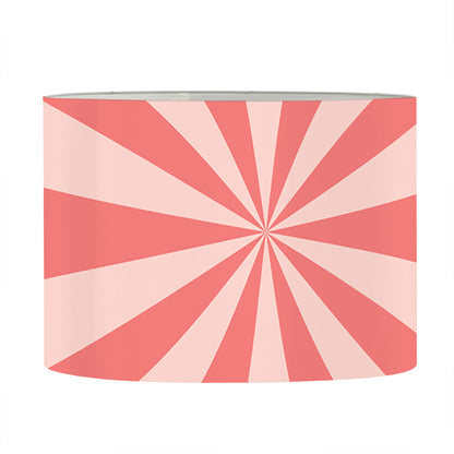 Pink Radial Rays Print Drum Lamp Shade