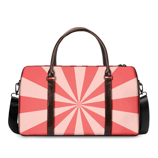 Pink Radial Rays Print Duffle Bag